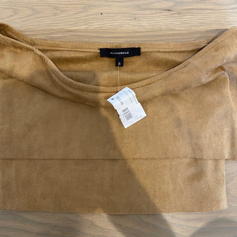 Suede Brown Tube Top/Crop Top
